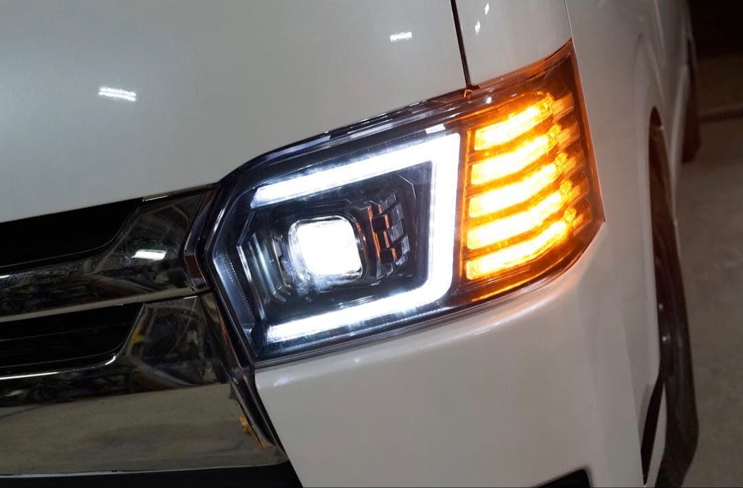 コプラス200ハイエース4/5/6/7/８型現行ヘッドライトブラック