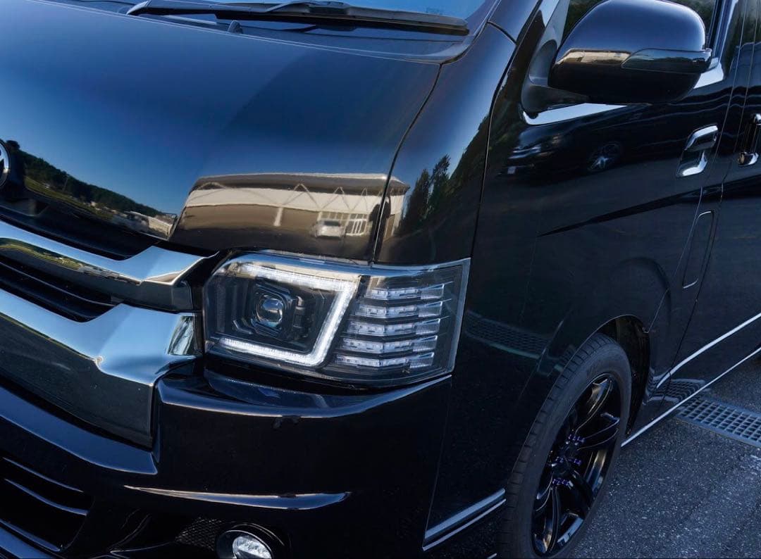 コプラス200ハイエース4/5/6/7/８型現行ヘッドライトブラック