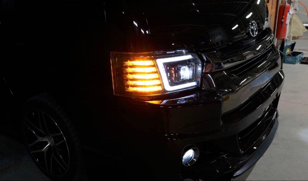 コプラス200ハイエース4/5/6/7/８型現行ヘッドライトブラック