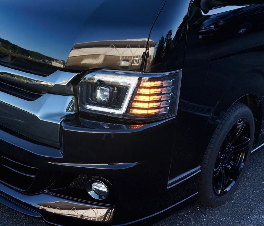 コプラス200ハイエース4/5/6/7/８型現行ヘッドライトブラック