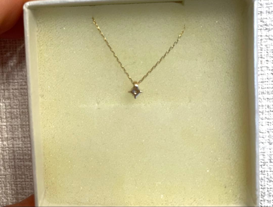 【最終お値下げ】ete 18k 一粒ダイヤネックレス