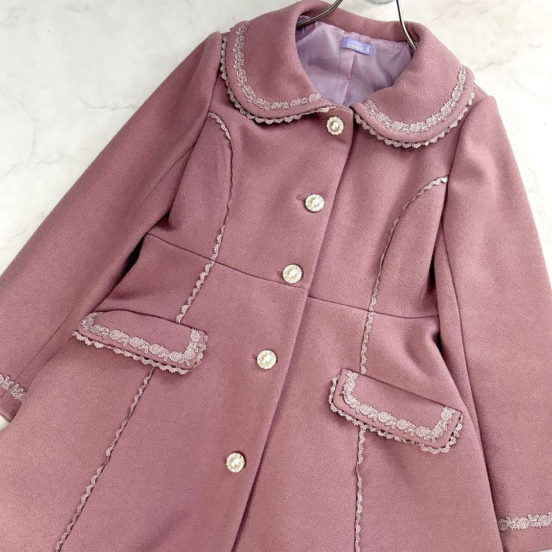 美品✨アクシーズファムKawaii ケープ付 ロングコート ピンク M