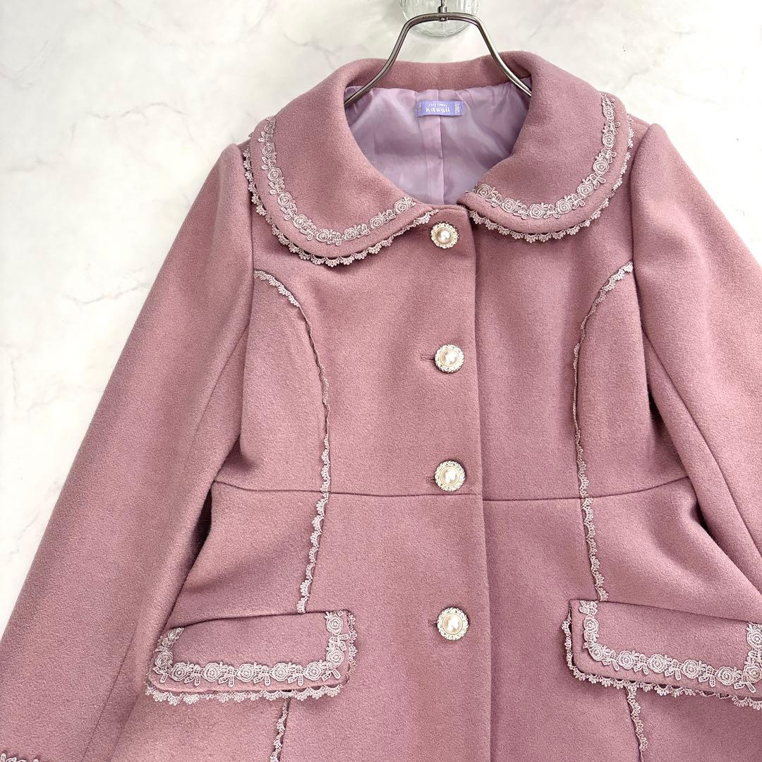 美品✨アクシーズファムKawaii ケープ付 ロングコート ピンク M