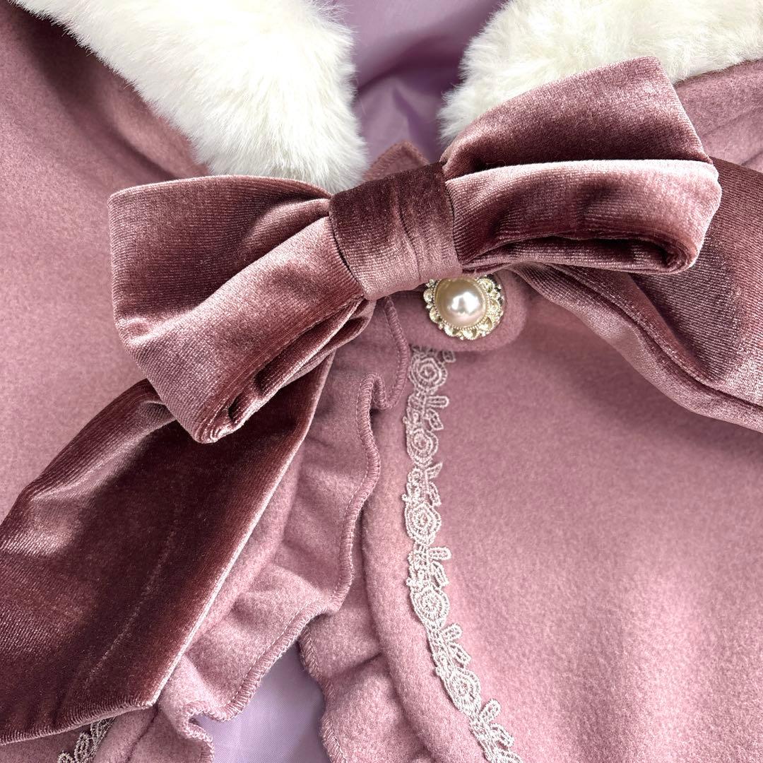 美品✨アクシーズファムKawaii ケープ付 ロングコート ピンク M