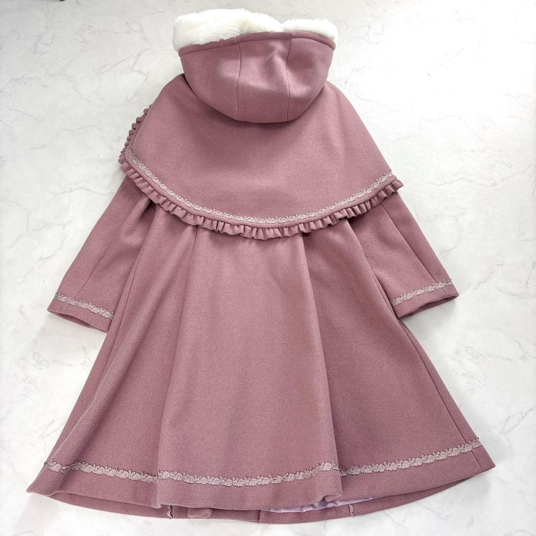 美品✨アクシーズファムKawaii ケープ付 ロングコート ピンク M