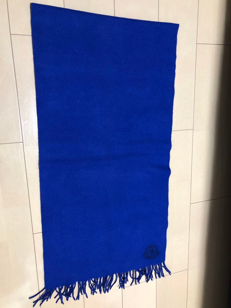 MONCLER 青 美品 大判マフラー 48cm×180cm