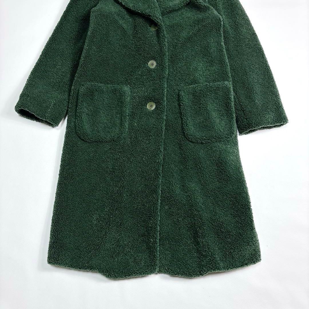 美品✨アニエスベー MANTEAU テディベア ボア ロングコート Mサイズ 緑