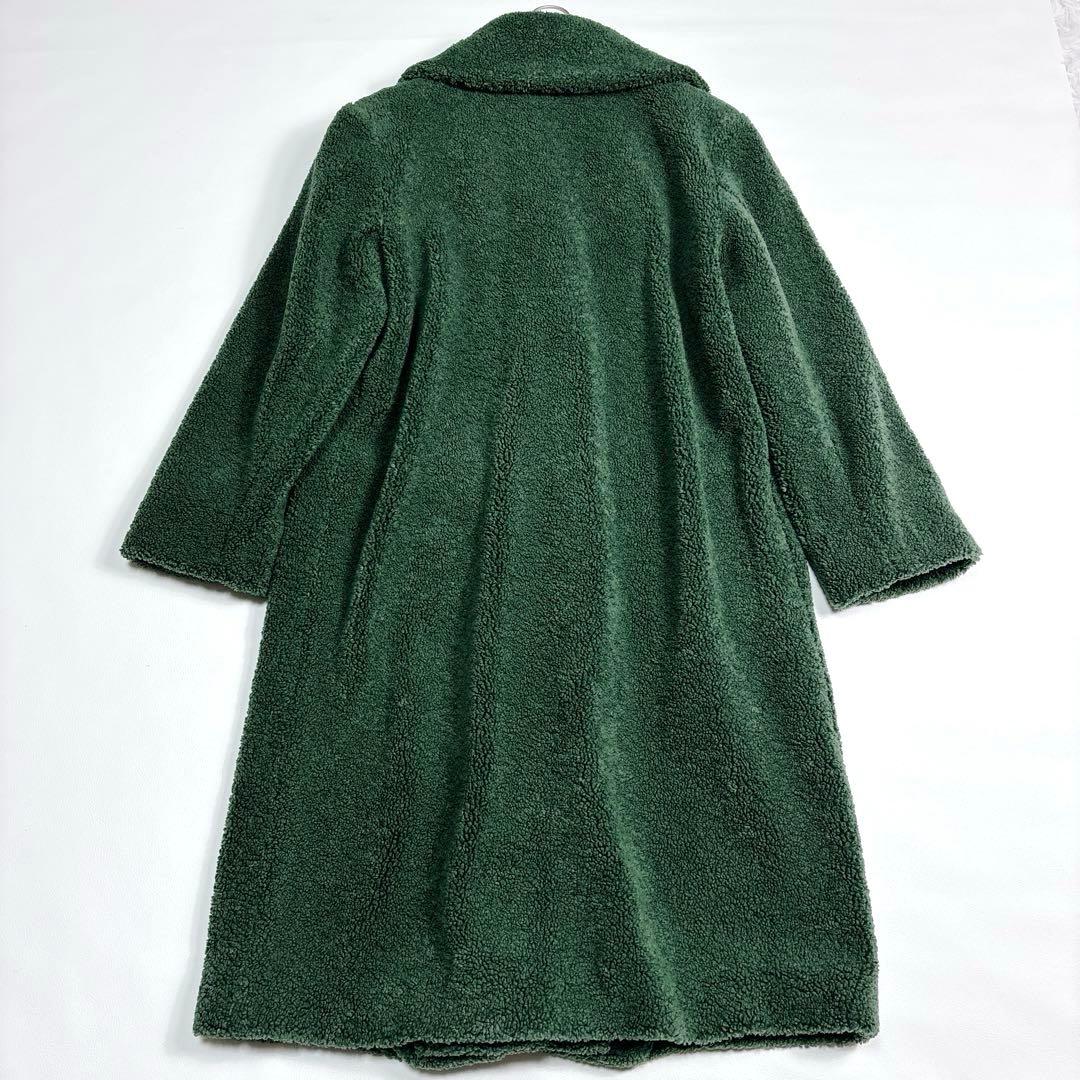 美品✨アニエスベー MANTEAU テディベア ボア ロングコート Mサイズ 緑