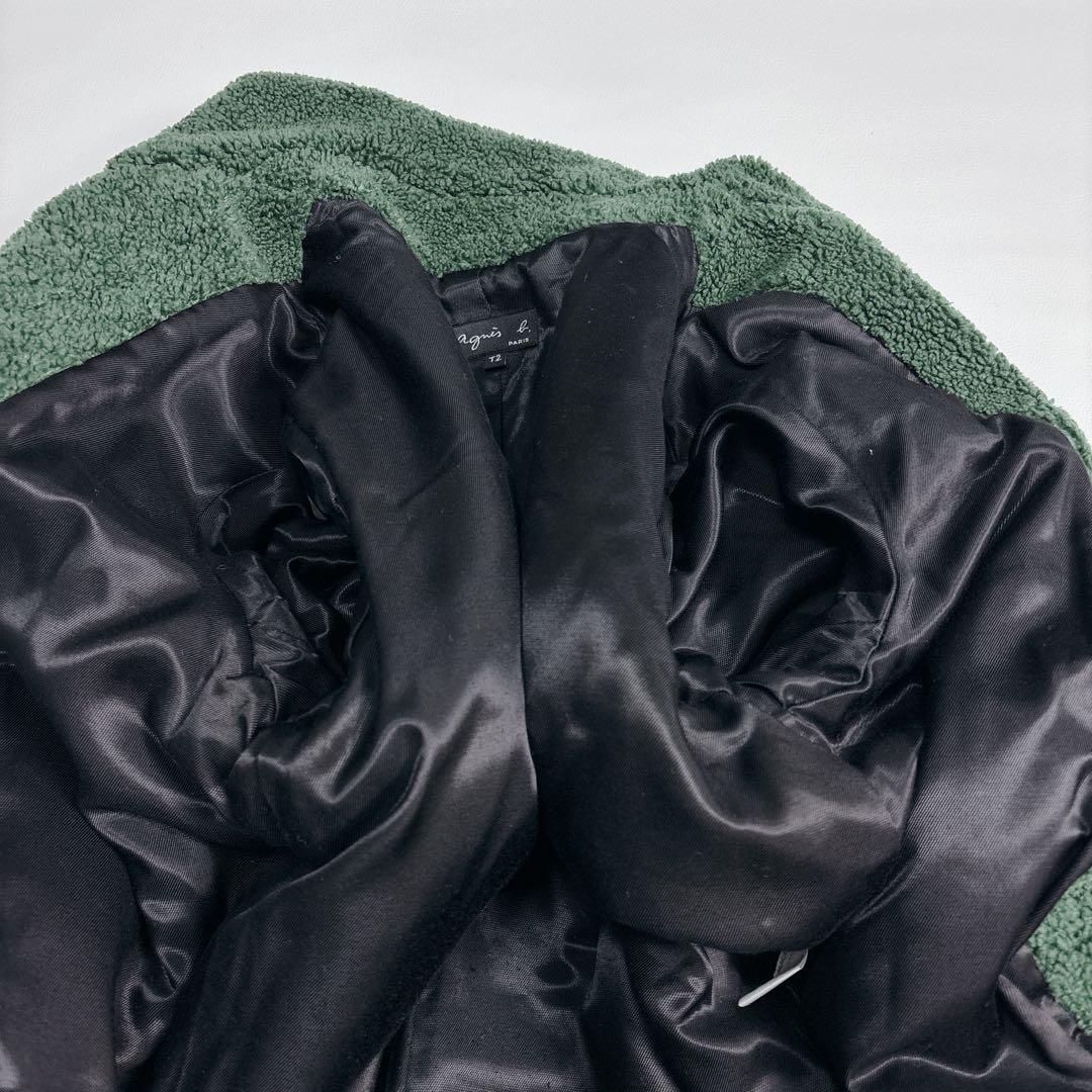 美品✨アニエスベー MANTEAU テディベア ボア ロングコート Mサイズ 緑