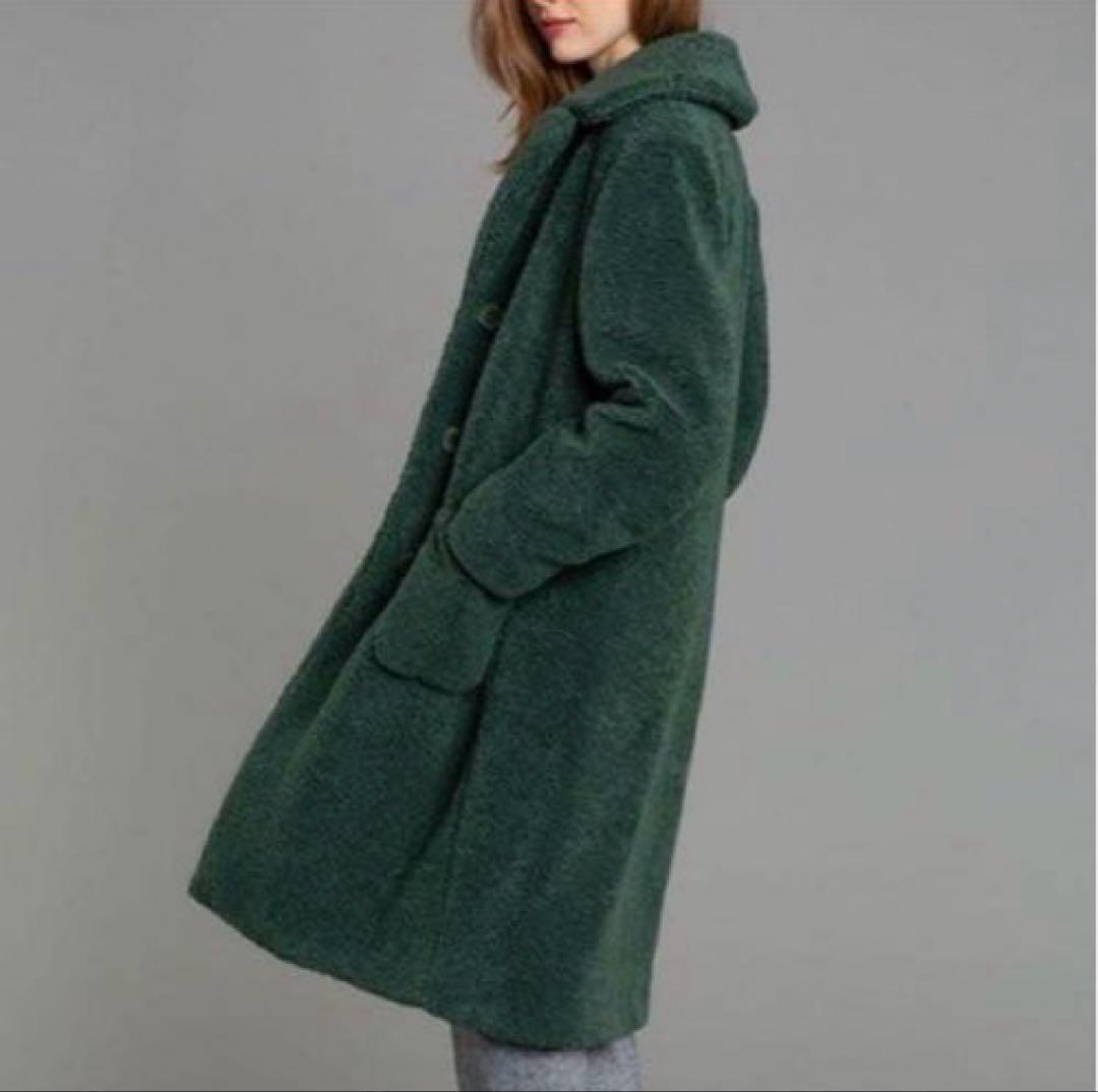 美品✨アニエスベー MANTEAU テディベア ボア ロングコート Mサイズ 緑