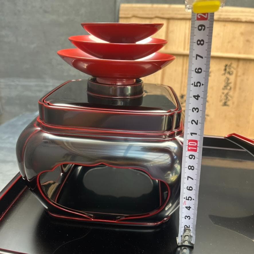 美品✨ 輪島塗 漆塗り 屠蘇器 お屠蘇セット（お銚子、三つ組盃、屠蘇台）