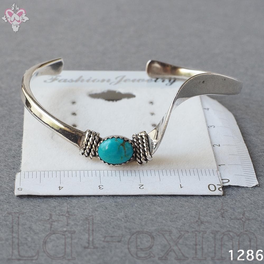 美品 ターコイズ インディアンジュエリー 純銀製 シルバー 刻印 BT バングル