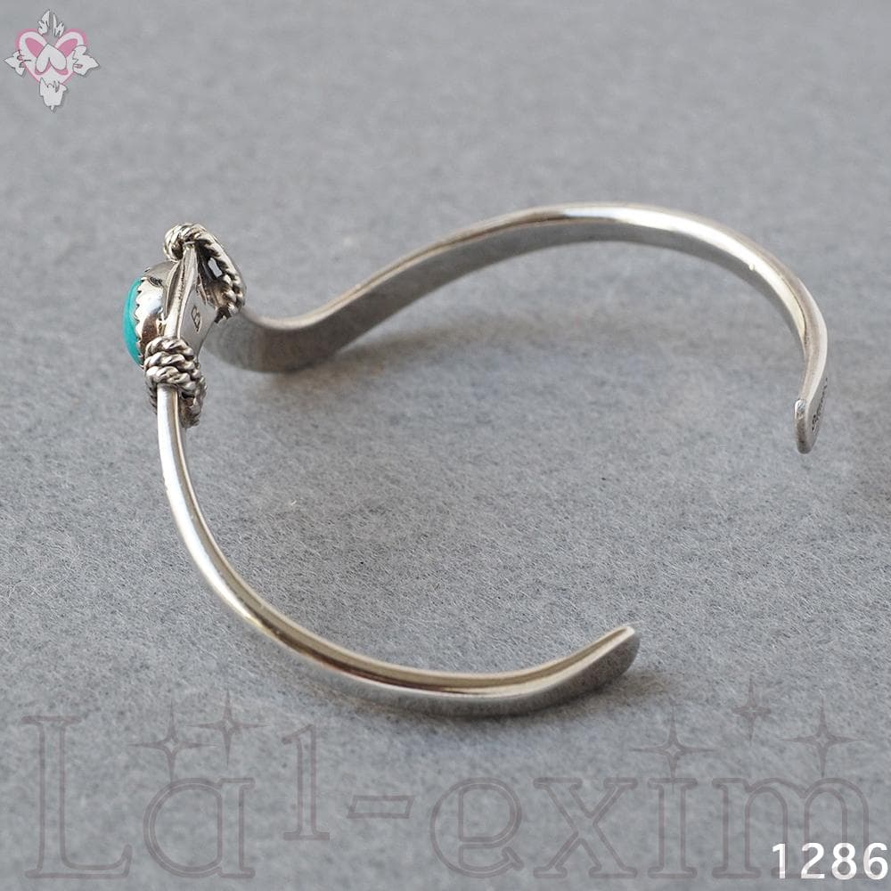美品 ターコイズ インディアンジュエリー 純銀製 シルバー 刻印 BT バングル