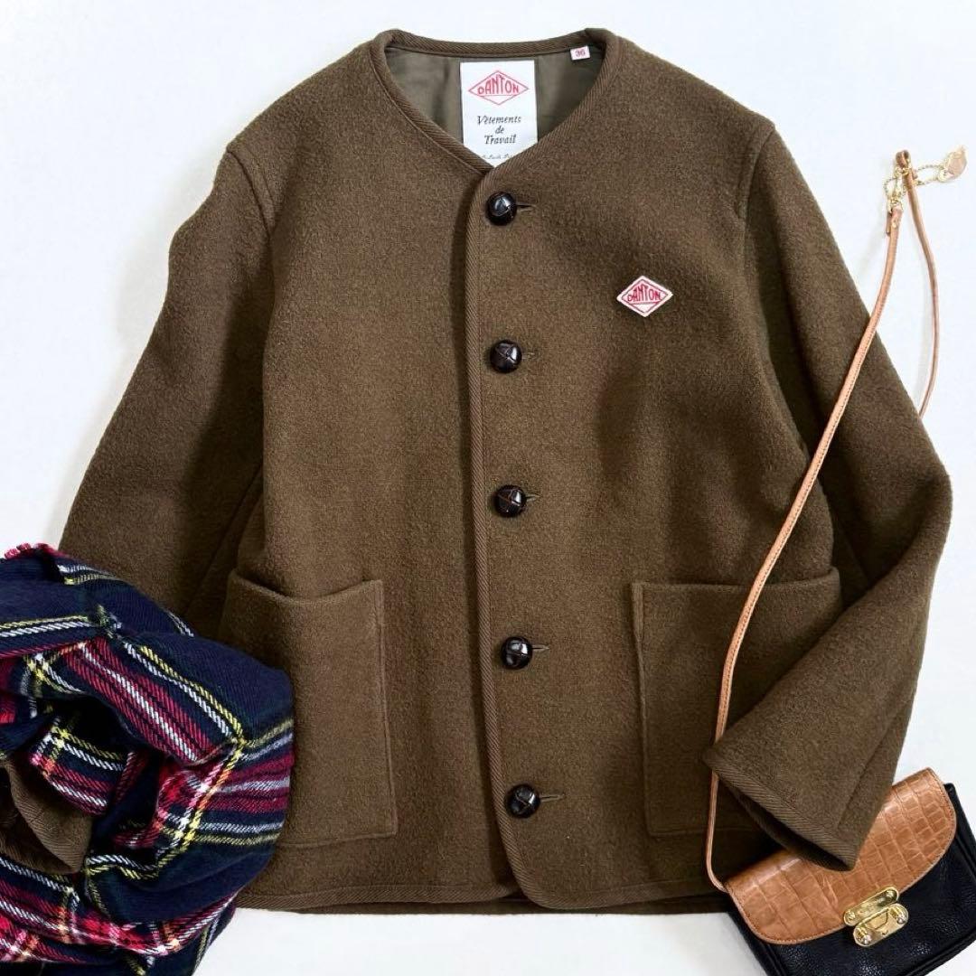 DANTON ダントン ウールモッサ　ノーカラージャケット