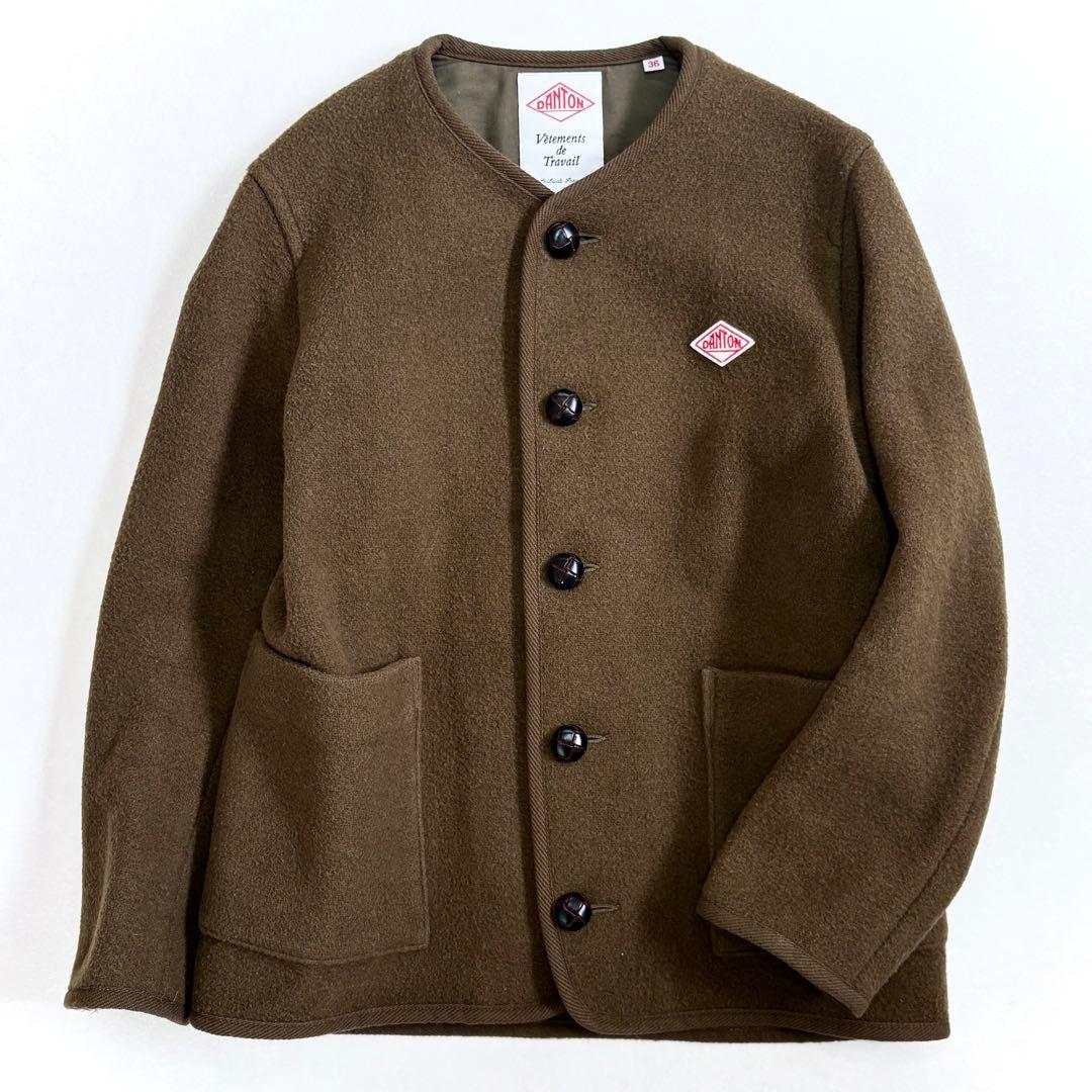 DANTON ダントン ウールモッサ　ノーカラージャケット