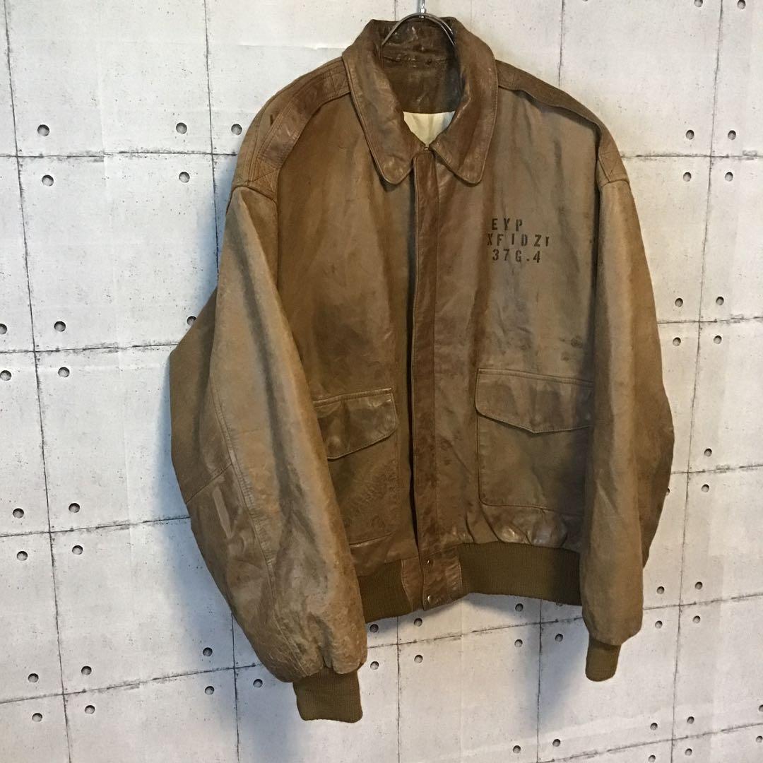 ＜1点物＞　８０ｓ　ヴィンテージ　A-2　XL　フライトジャケット　ステンシル