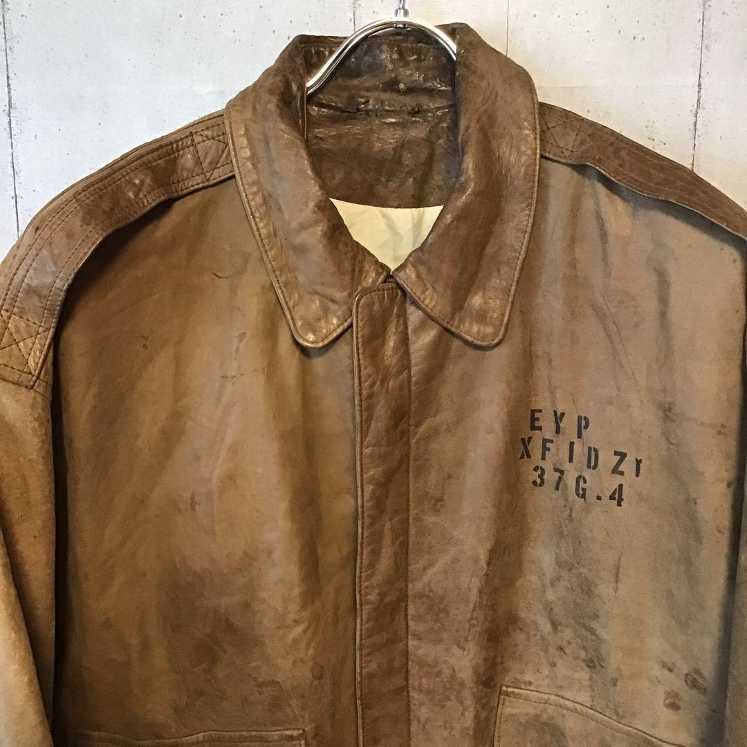 ＜1点物＞　８０ｓ　ヴィンテージ　A-2　XL　フライトジャケット　ステンシル