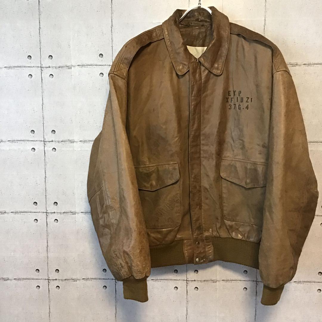 ＜1点物＞　８０ｓ　ヴィンテージ　A-2　XL　フライトジャケット　ステンシル