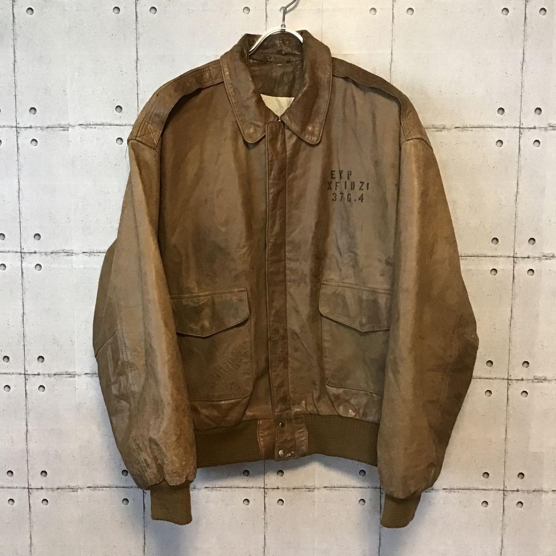 ＜1点物＞　８０ｓ　ヴィンテージ　A-2　XL　フライトジャケット　ステンシル