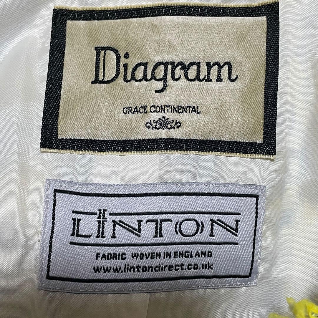 美品 Diagram LINTON ツイード ノーカラージャケット