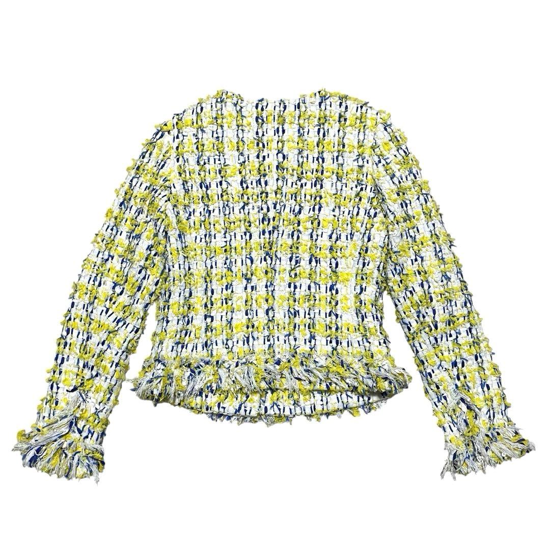 美品 Diagram LINTON ツイード ノーカラージャケット