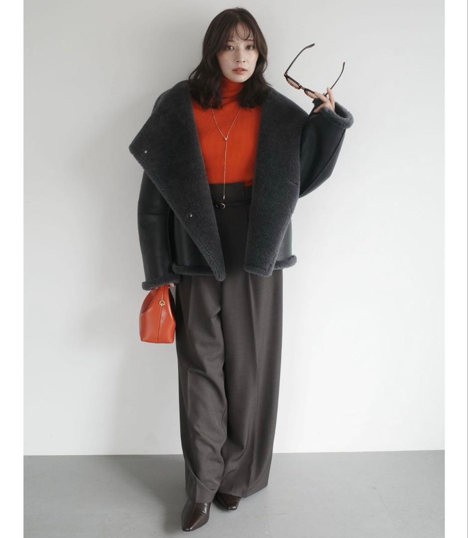 早い者勝ち！ラグナムーン フェイクムートンスタンドカラーコート