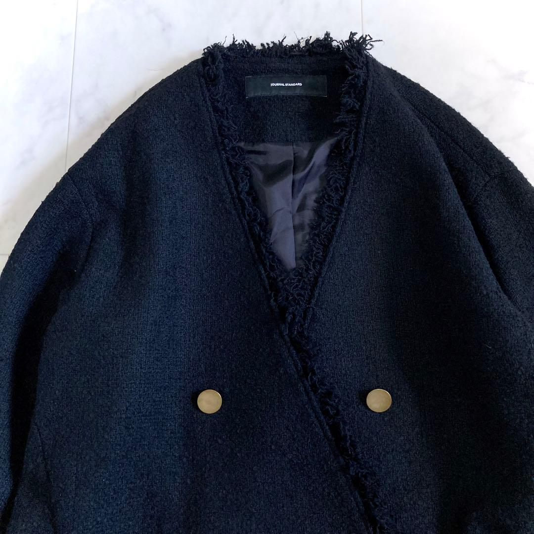 美品 ジャーナルスタンダード AWツイードイージージャケット 金ボタン