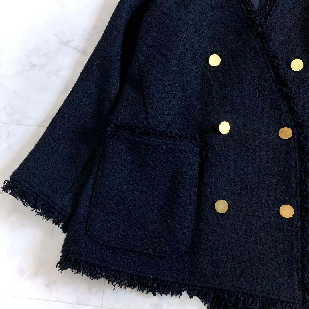 美品 ジャーナルスタンダード AWツイードイージージャケット 金ボタン