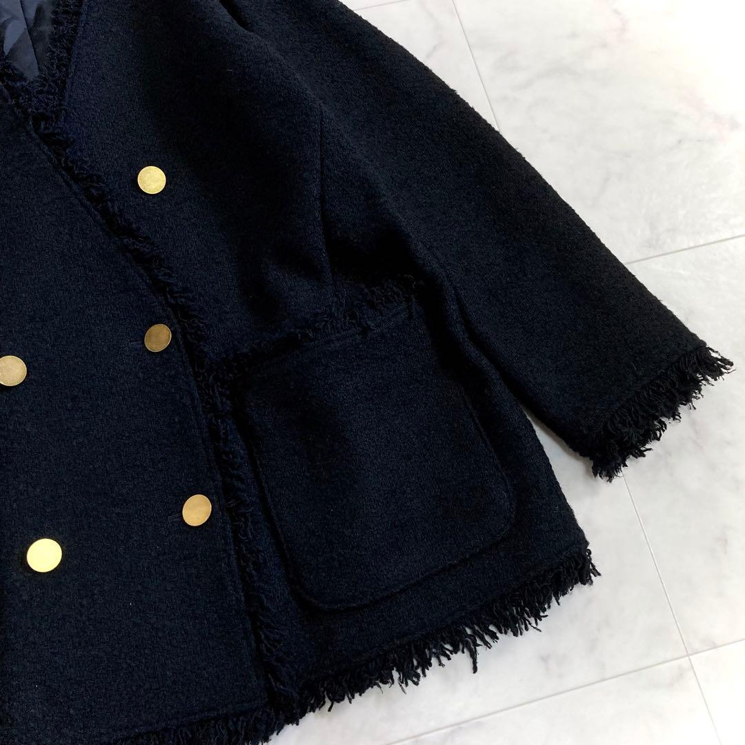 美品 ジャーナルスタンダード AWツイードイージージャケット 金ボタン