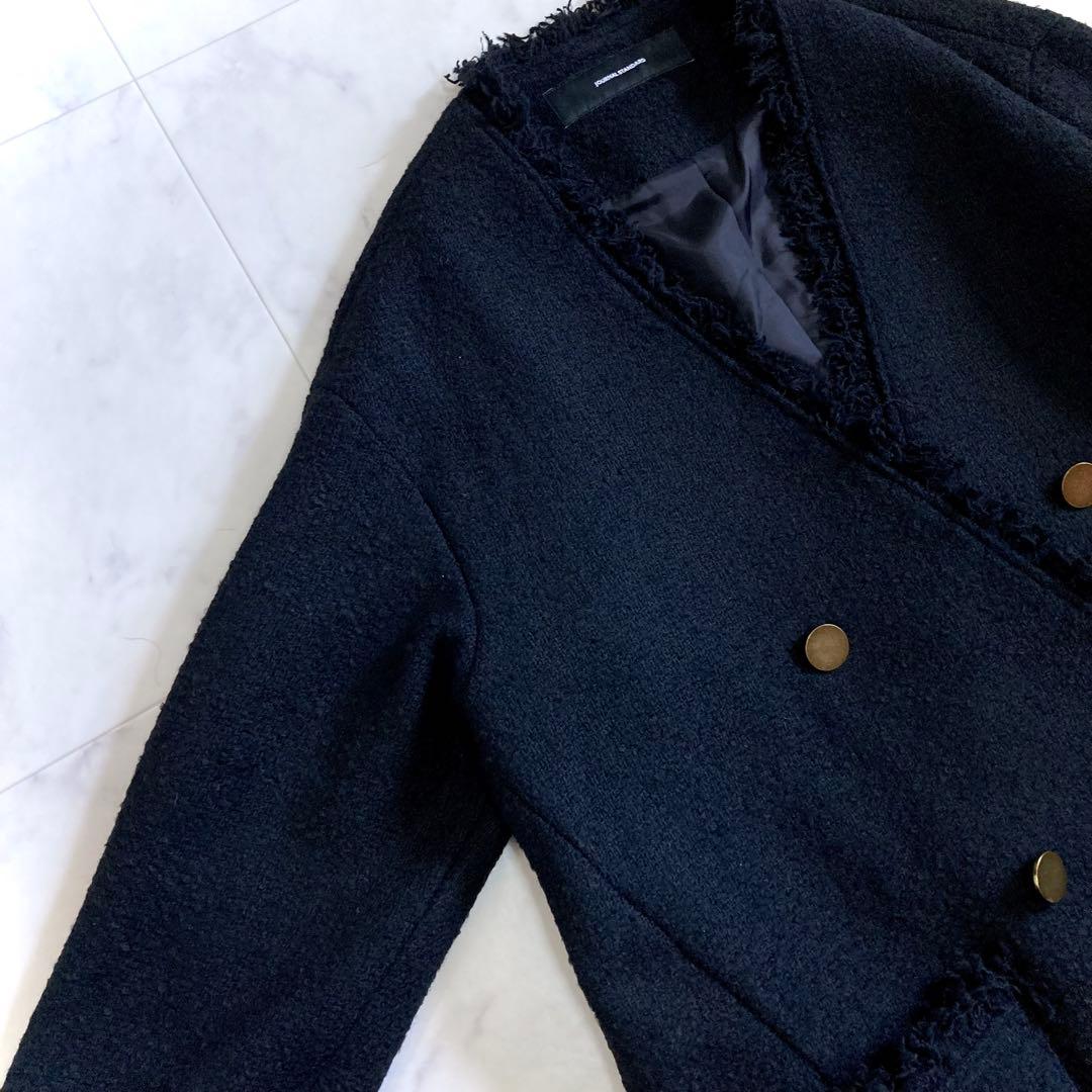 美品 ジャーナルスタンダード AWツイードイージージャケット 金ボタン