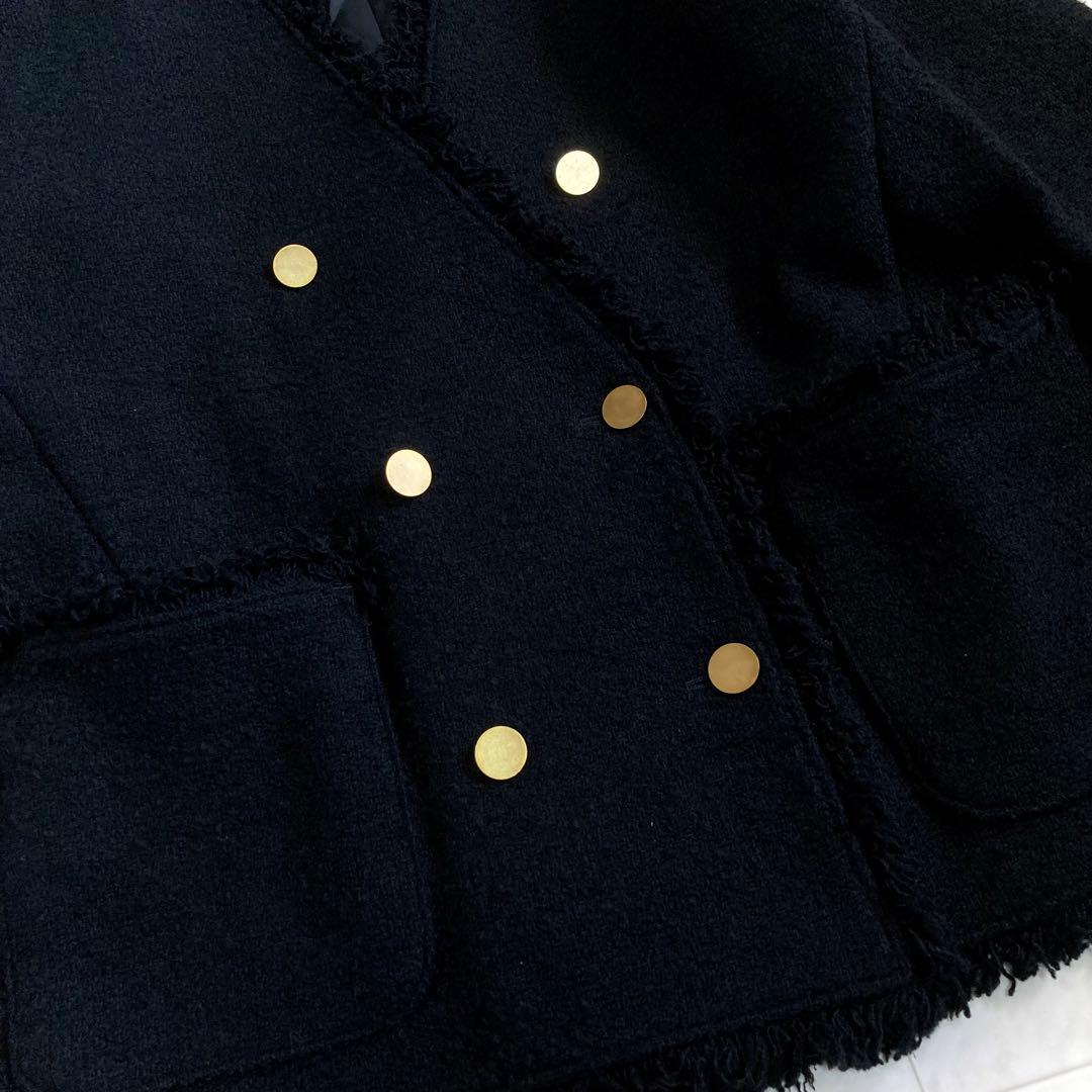 美品 ジャーナルスタンダード AWツイードイージージャケット 金ボタン