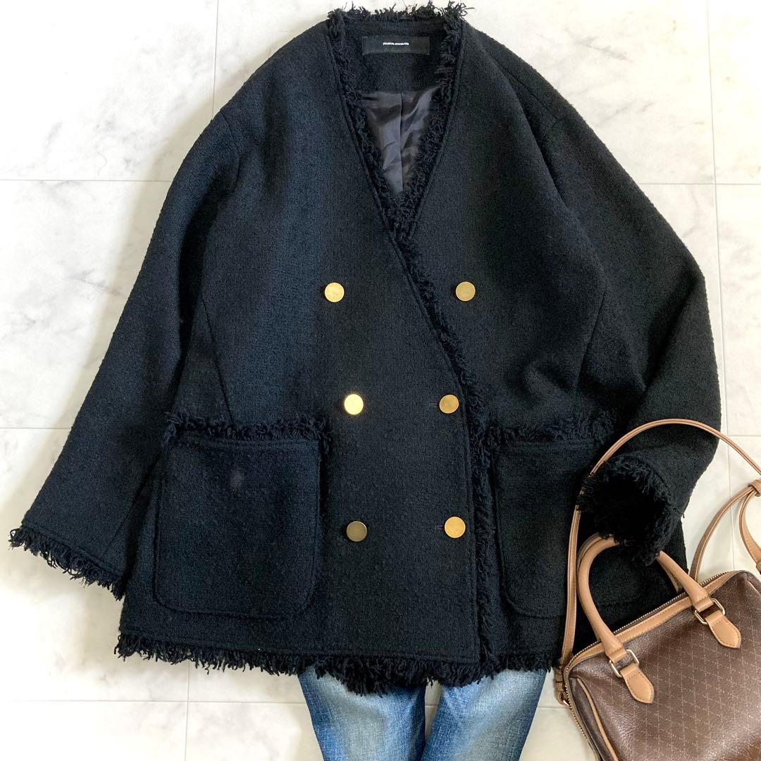 美品 ジャーナルスタンダード AWツイードイージージャケット 金ボタン