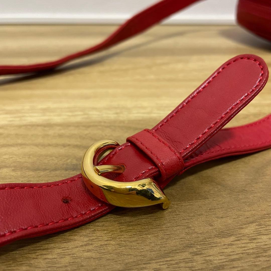 《美品》LOEWE（ロエベ）ナッパレザー ショルダーバッグ レッド 赤