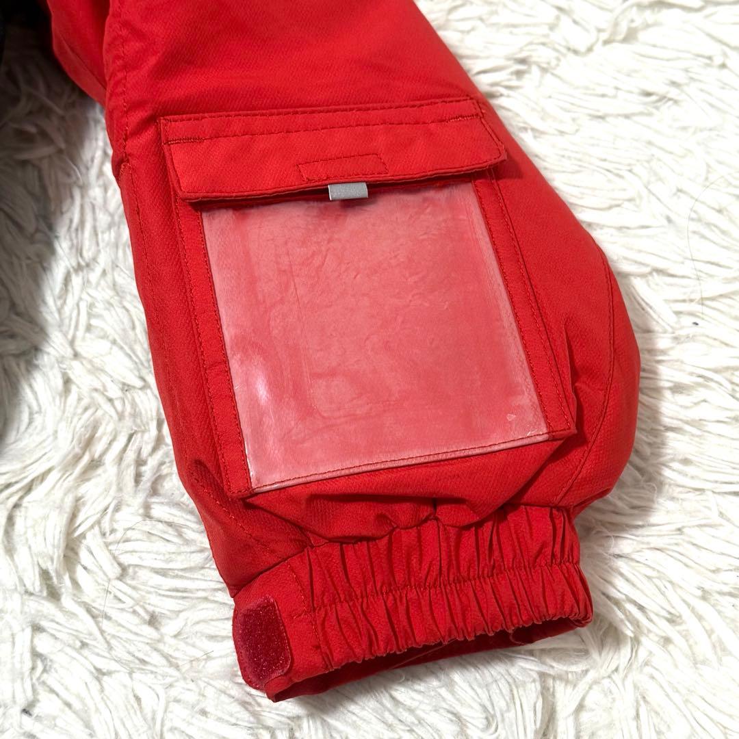 デサント スキーウェア 上下セット サイズ130 ヒートナビ 黒 赤 人気