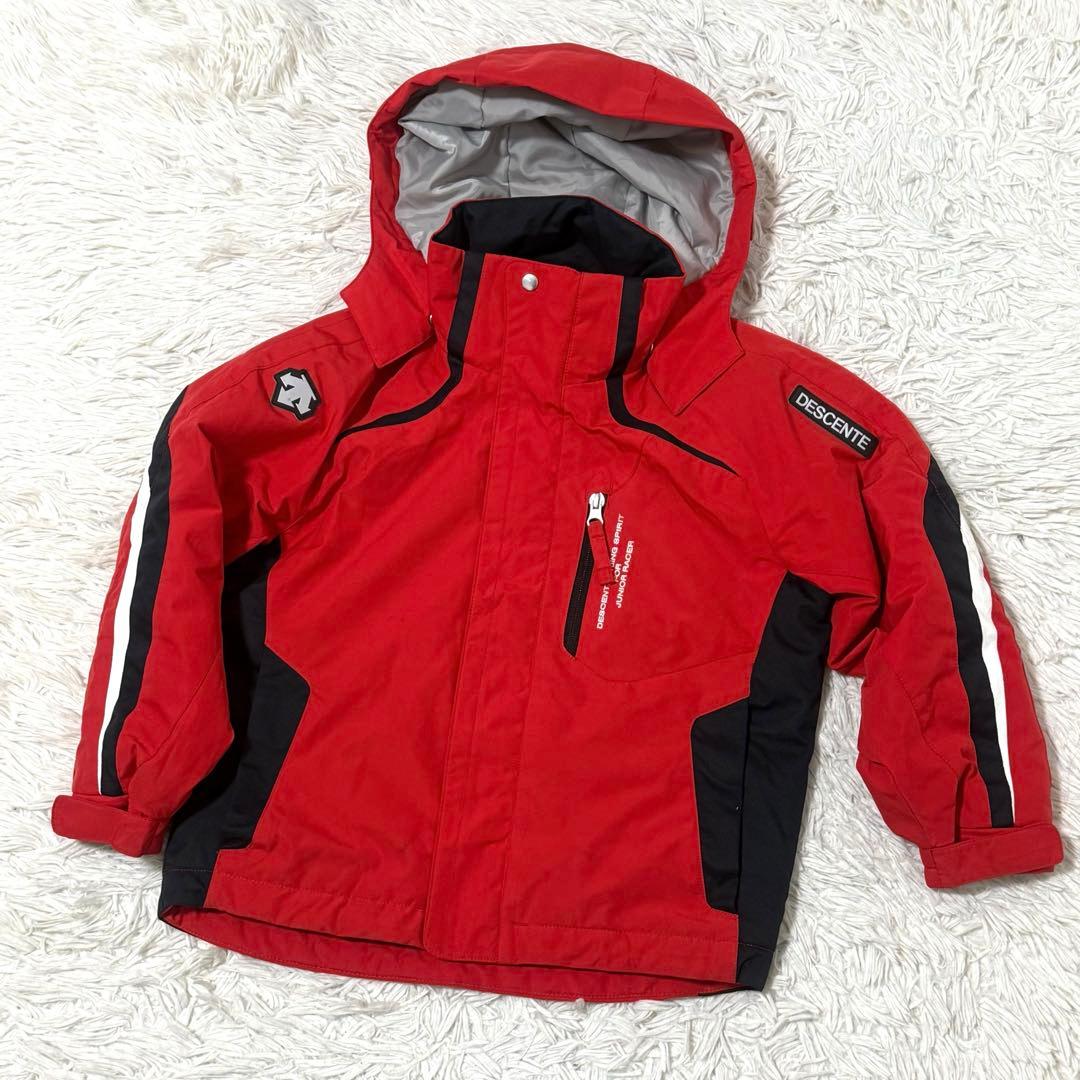 デサント スキーウェア 上下セット サイズ130 ヒートナビ 黒 赤 人気