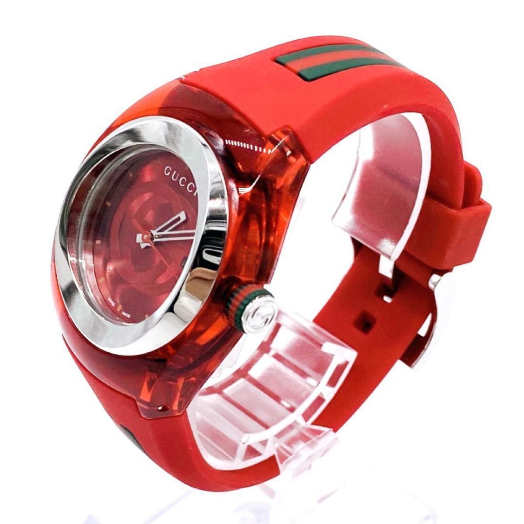 【極美品】GUCCI　SYNC　YA137103A　腕時計　シェリーライン　赤