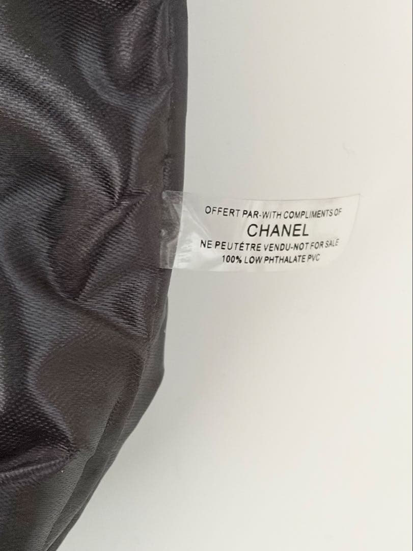 ノベルティ ショルダーバッグ　パイル生地　ロゴマーク　ブラック　シャネル　美品