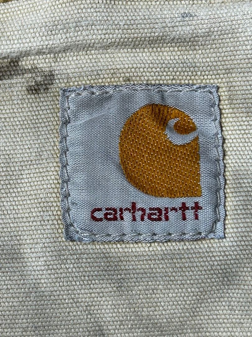 ソ*グ様 Carhartt ダブルニー ヒッコリー（ベージュ系）から色落ち W3