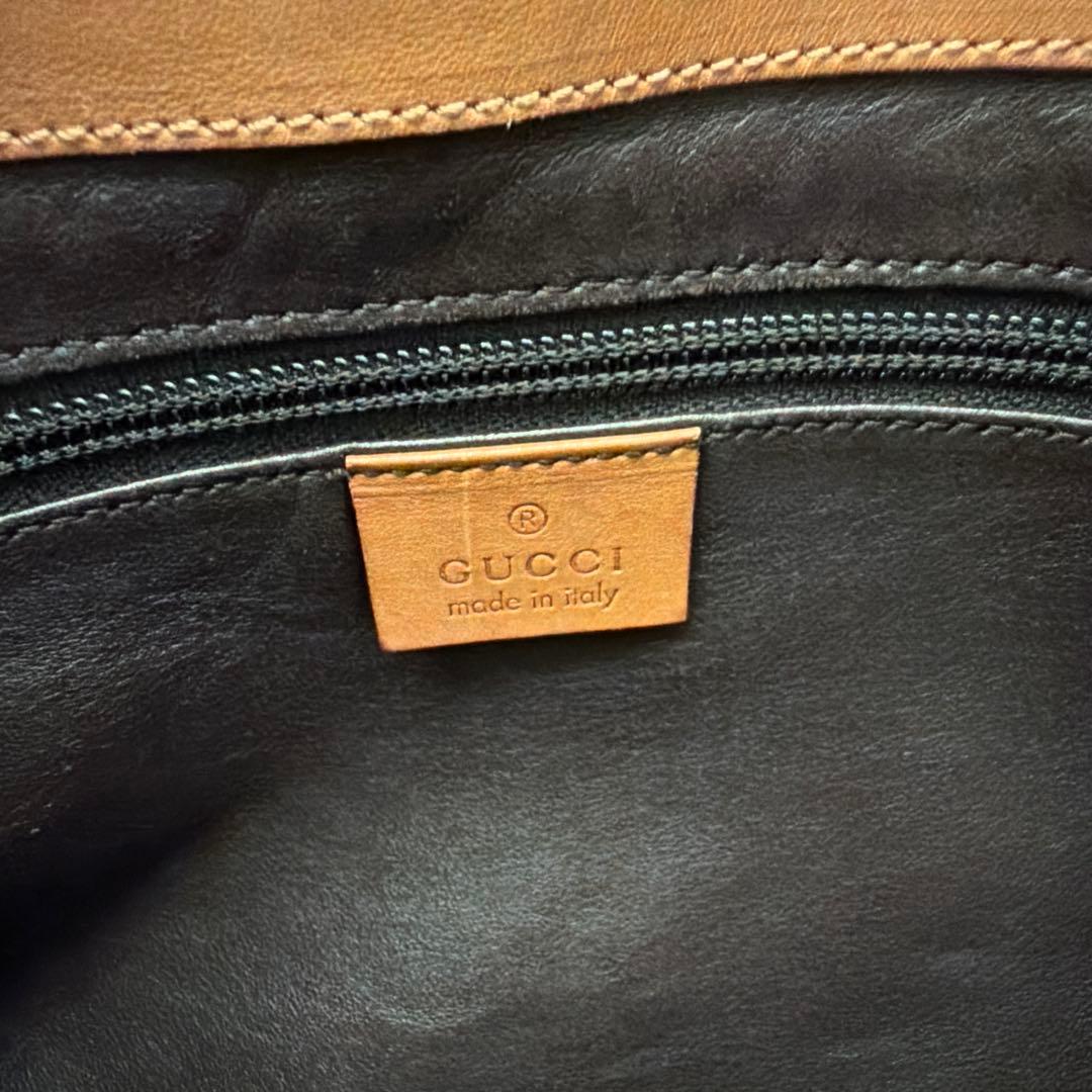 【希少✨】グッチ　レザー　ショルダー　トート　コントロールカード有り　92475