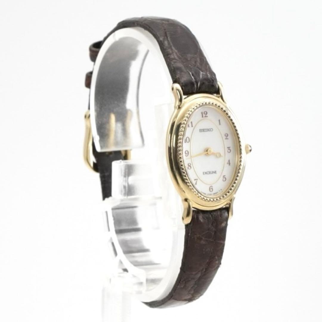 【新品電池•回路検査済】SEIKO エクセリーヌ 時計　ゴールド　シェル盤