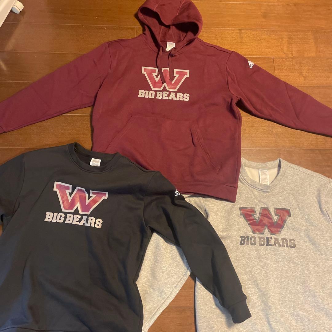 早稲田大学アメフト部　BIG BEARS パーカー　3点セット　バラ売り可