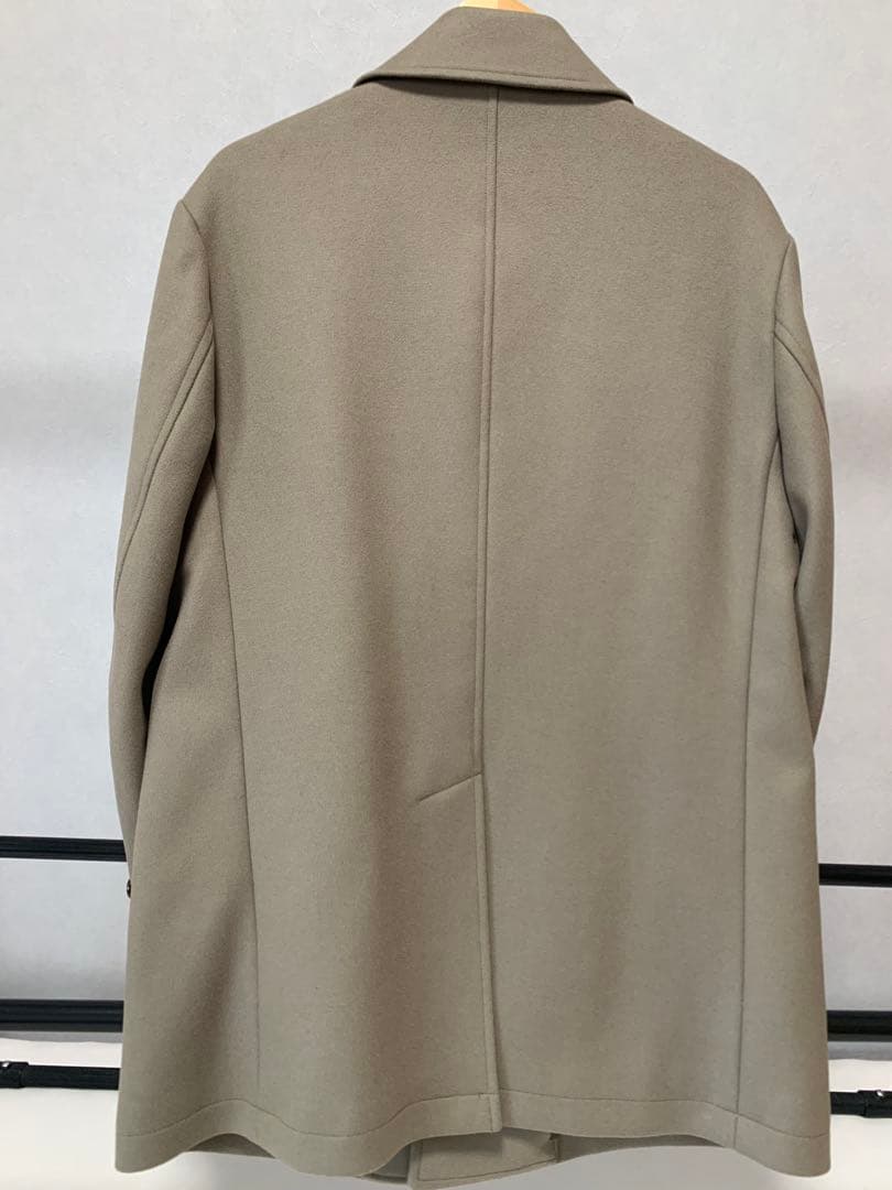 美品SHIPS スーパー160'S メリノウール メルトン シングル ピーコート
