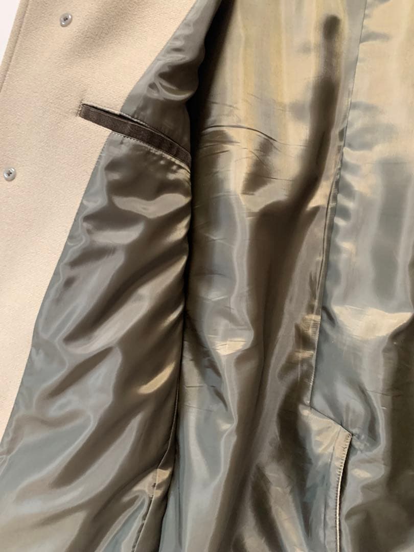 美品SHIPS スーパー160'S メリノウール メルトン シングル ピーコート