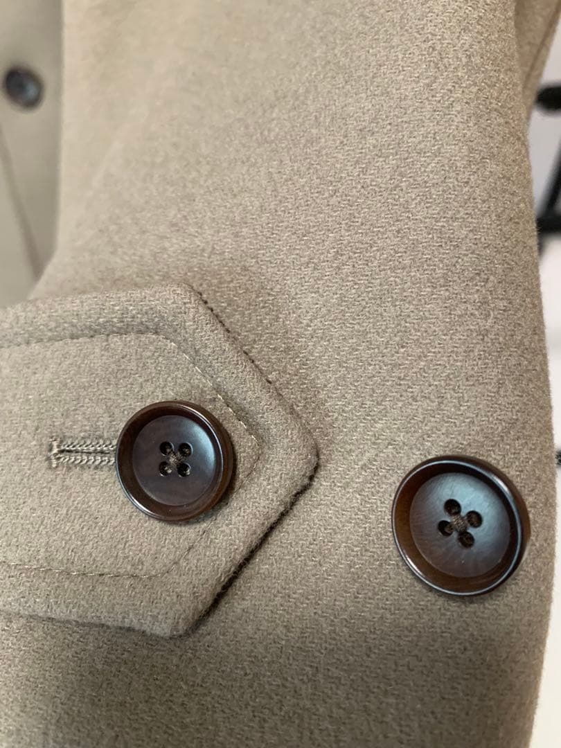 美品SHIPS スーパー160'S メリノウール メルトン シングル ピーコート