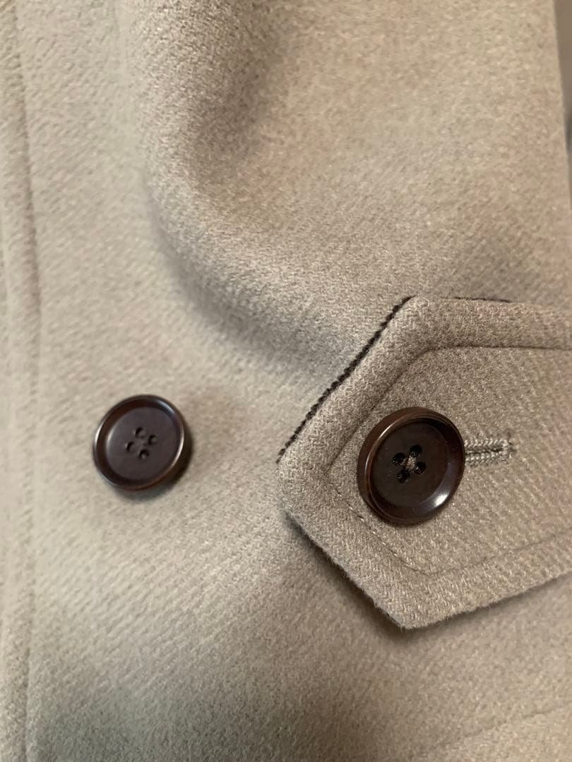 美品SHIPS スーパー160'S メリノウール メルトン シングル ピーコート