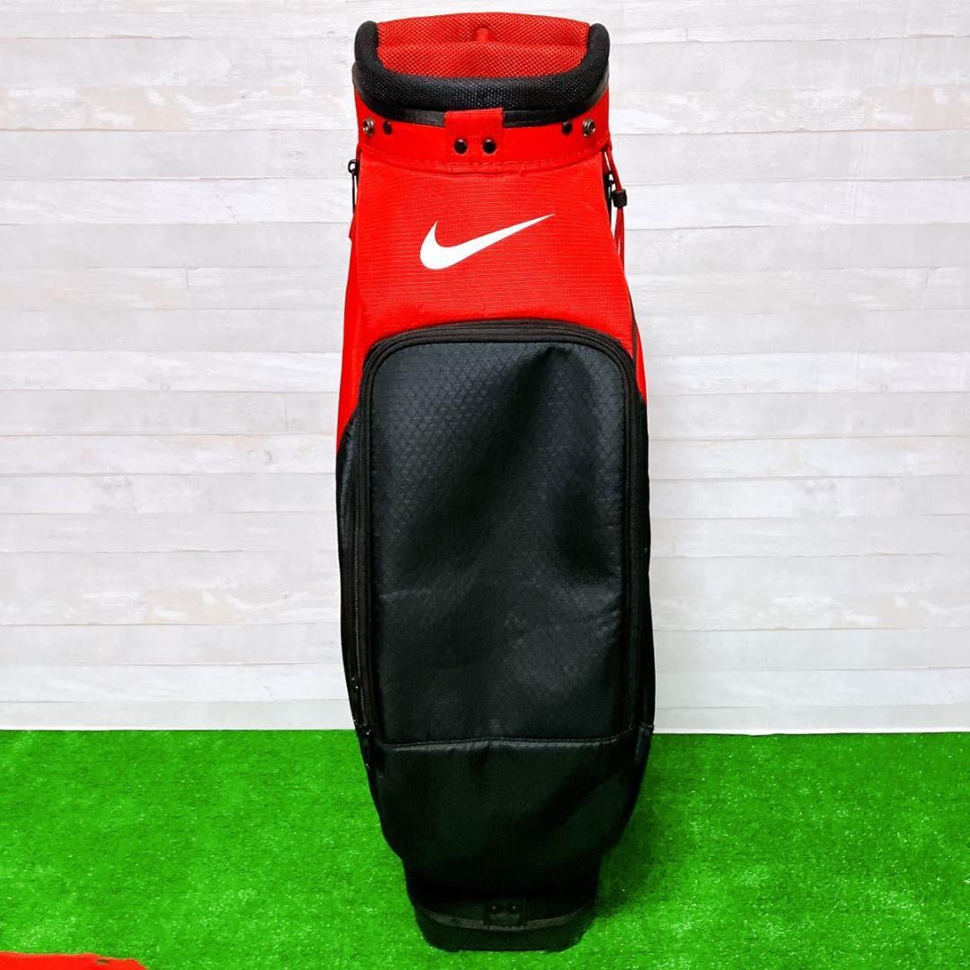 NIKE ゴルフキャディバッグ 9.0型 5分割 レッド 軽量 ポリエステル