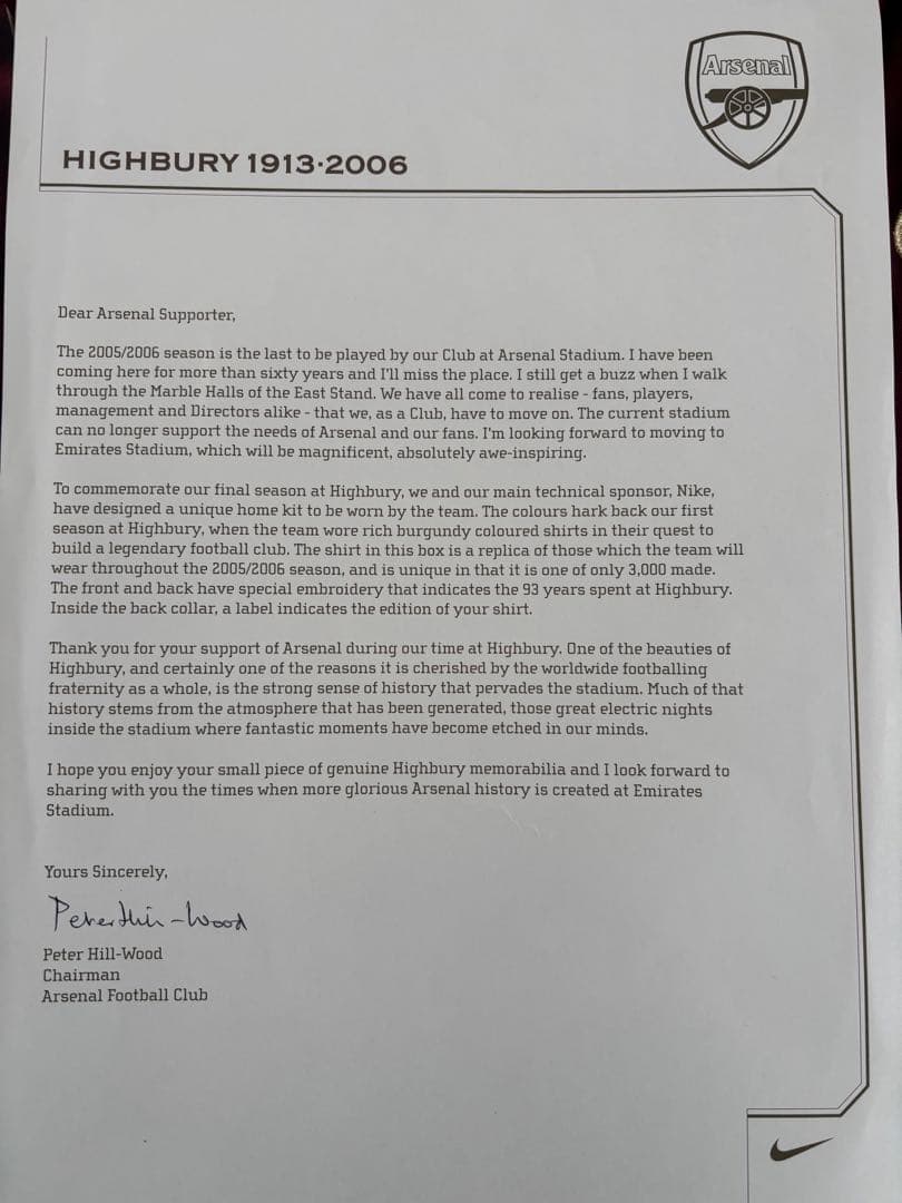 【激レア】アーセナル　ハイバリー限定ユニフォーム