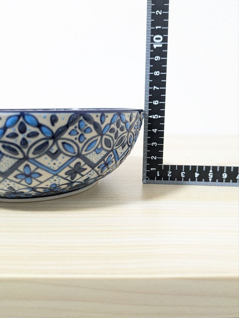 【未使用】Javier Servín ボウル セルビン焼き 青花柄 メキシコ陶器