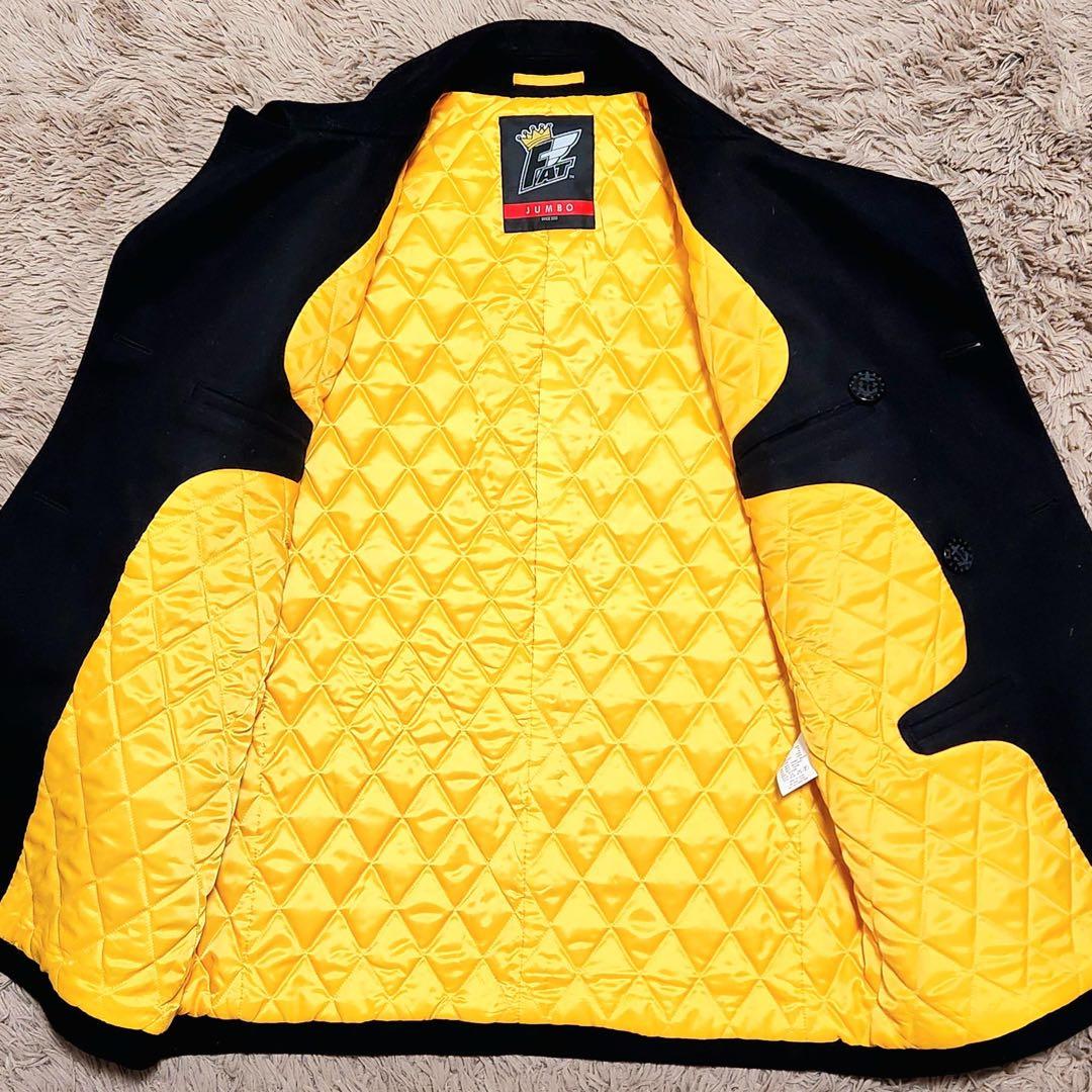 極美品✨ FAT メルトンウール ダブル ピーコート 映える裏地 キルティング