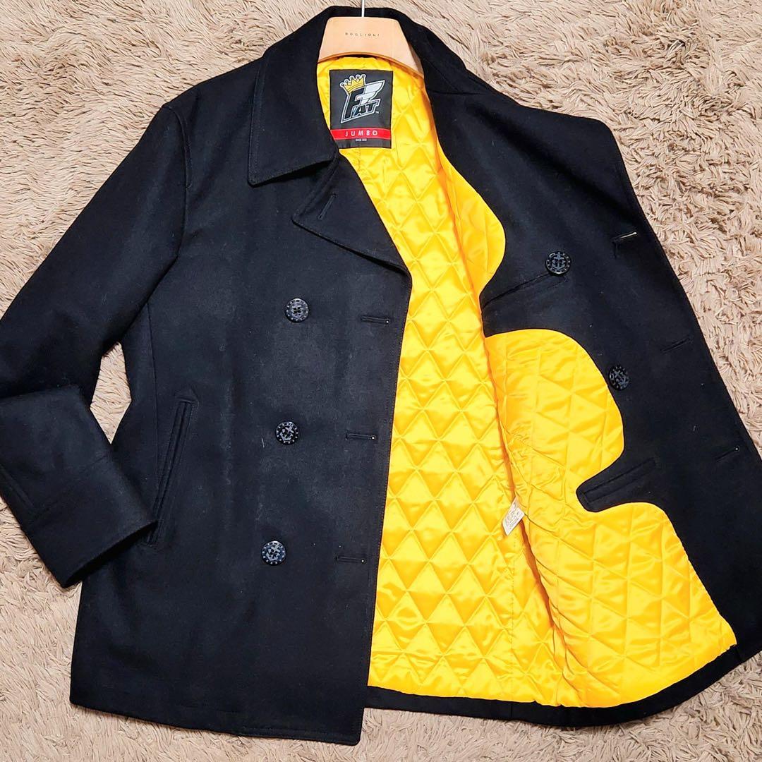 極美品✨ FAT メルトンウール ダブル ピーコート 映える裏地 キルティング